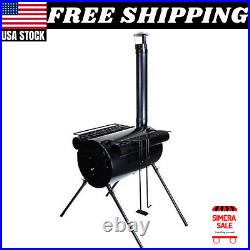 Portable Military Camping Hiking Hunting Ice Fishing Cook Wood Stove Tent Heater