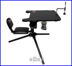 Portable Shooting Bench Rest with 360 Swivel Seat Table Top Stand Range Site NEW