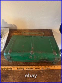 Preway Model P4821 green camp stove Vintage 2 Burner Camp Stove Suitcase Tested