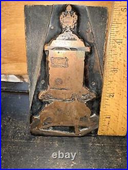 Printing Block Beautiful Wood stove Copper Face Old