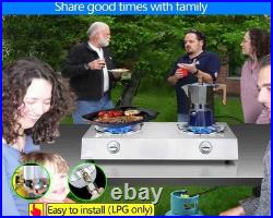 Propane Stove 2 Burner Auto Ignition Propane Burner 26000 BTU Gas Stove with CSA