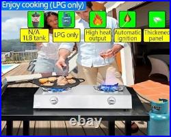 Propane Stove 2 Burner Auto Ignition Propane Burner 26000 BTU Gas Stove with CSA