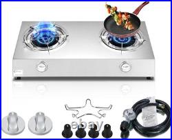Propane Stove 2 Burner Auto Ignition Propane Burner 26000 BTU Gas Stove with CSA