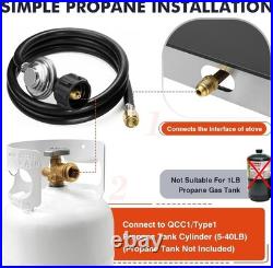 Propane Stove 2 Burner Gas Cooktop, Portable Tempered Glass Double Burner Stove