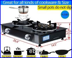 Propane Stove 2 Burner Gas Stove Novel 9 Copper Propane Burners Auto Ignition Te