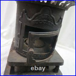 RARE 1883 cast iron cook / camp stove Fleming New Success primitive and complete
