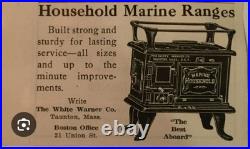 RARE 1920's Antique Marine Stove White Warner Marine Household Ship Boat Stove