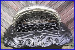 RARE Griswold CLASSIC Ornate Cast Iron Nickle Plate Parlor Stove Orig GAS MINTY