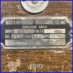 RARE So. Ca. ELECTRIC WESTERN ELECTRO MECHANICAL CO, 2-200 AMPERE METER -OAKLAND