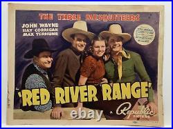 RED RIVER RANGE Title Lobby Card (VeryGood-) 1938 John Wayne Movie Poster 1117