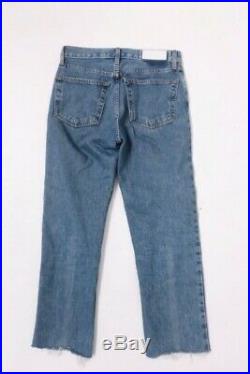 RE/DONE Originals High Rise Stove Pipe Jeans Medium Vain Wash Size 25 Button Fly