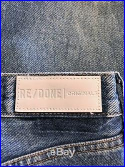 RE/DONE Originals High Rise Stove Pipe Jeans Medium Vain Wash Size 25 Button Fly