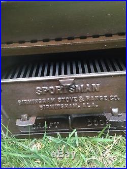 Rare 3 Legged Birmingham Stove Range Sportsman Cast Iron Grill Camp Fish Fryer