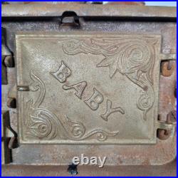 Rare Antique BABY Cast Iron Cook Stove Range Salesman Sample Toy + Extras Pot