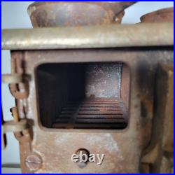 Rare Antique BABY Cast Iron Cook Stove Range Salesman Sample Toy + Extras Pot