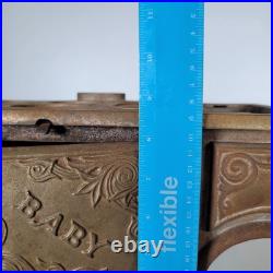 Rare Antique BABY Cast Iron Cook Stove Range Salesman Sample Toy + Extras Pot
