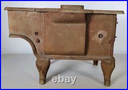 Rare Antique BABY Cast Iron Cook Stove Range Salesman Sample Toy + Extras Pot