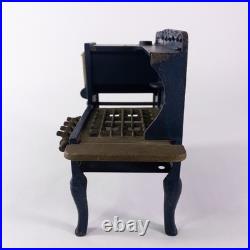 Rare Antique KENT Cast Iron Gas Salesman Sample Miniature Toy Cook Stove Blue VG