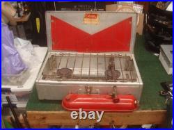Rare Coleman 442 Red Diamond 2 Burner Aluminum Stove Vintage Camping Untested