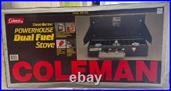 Rare NEW Coleman 3 Burner Powerhouse 428-700 Dual Fuel Stove. NEVER USED