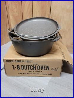 Rare Nos. Vintage #8 Cast Iron Atlanta Stove Works Cast Iron Dutch Oven New