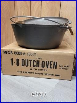 Rare Nos. Vintage #8 Cast Iron Atlanta Stove Works Cast Iron Dutch Oven New
