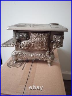 Rare Vintage Cast Iron Royal Kenton Brand Toy Salesman Sample Stove Nickel Plate