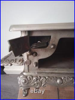 Rare Vintage Cast Iron Royal Kenton Brand Toy Salesman Sample Stove Nickel Plate