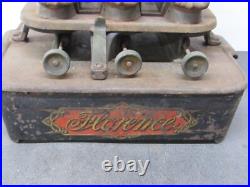 Rare Vintage Sad Iron 3 Burner Florence Cast Iron Kerosene Heater Stove USA