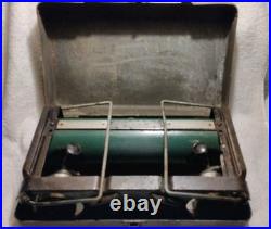 Rare Vintage US Military COLEMAN Two Burners Stove MODEL 523 USA Made. Carry Box