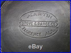 Rare Vtg 11 Martin Stove & Range Co Cast Iron Skillet #9 Frying Pan Florence Al