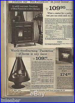 Red Montgomery Wards Pacesetter Freestanding Cone Stove/Fireplace1970-72ICONIC
