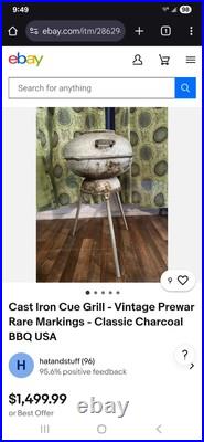 Restored Rare Collectors Antique Vintage Atlanta Stove Works Deluxe Cue Grill