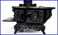 Royal Mini Stove Cast Iron Salesman Toy w 4 Burners Complete Original Box Arcade