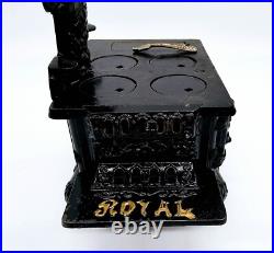Royal Mini Stove Cast Iron Salesman Toy w 4 Burners Complete Original Box Arcade