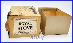 Royal Mini Stove Cast Iron Salesman Toy w 4 Burners Complete Original Box Arcade