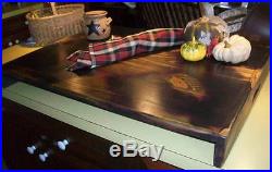 Rustic Primitive Wood Over the Burners Stove Top Cover downward rails 3-sides
