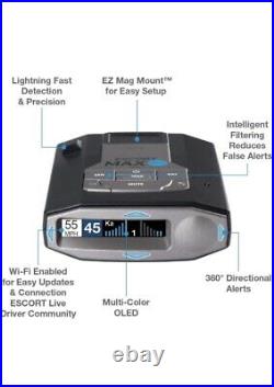 SIB Escort MAX360c Laser Radar Detector WiFi Bluetooth 360° Extreme Range OLED