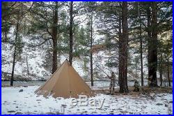 Seek Outside 8 Person Tipi Teepee Tent Bundle with Titanium Stove and Half Liner