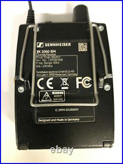 Sennheiser EK2000 IEM Stereo Body Pack Receiver GBw Band Range 606-678 MHz 2000