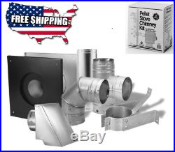 Simpson Dura-Vent Black/Silver 3-in Pellet Stove Pipe Chimney Exhaust Vent Kit
