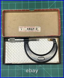 Starrett 486P-2 Blade Type Micrometer 1-2 Range, Speeder Thimble Starrett 486P-2 Blade Type Micrometer 1-2 Range, Speeder Thimble