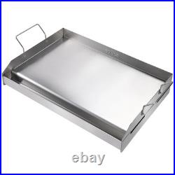 Stove Top Griddle Stainless Steel Griddle Rectangular Double Burner Non-Stick