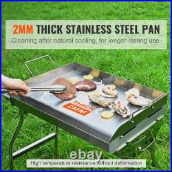Stove Top Griddle Stainless Steel Griddle Rectangular Double Burner Non-Stick