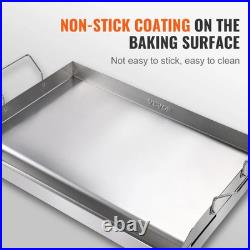 Stove Top Griddle Stainless Steel Griddle Rectangular Double Burner Non-Stick