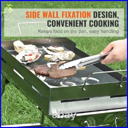 Stove Top Griddle Stainless Steel Griddle Rectangular Double Burner Non-Stick