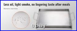 Stove Top Griddle Stainless Steel Griddle Rectangular Double Burner Non-Stick