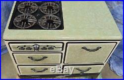 Stunning Antique Gas Stove Porcelain Original Knobs Spice Jars Clock Lamp