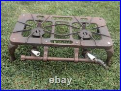SuperB Vintage Cast Iron Portable, Gas IRON CAMP/COOK STOVE Porcelain Handles