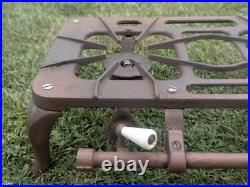 SuperB Vintage Cast Iron Portable, Gas IRON CAMP/COOK STOVE Porcelain Handles
